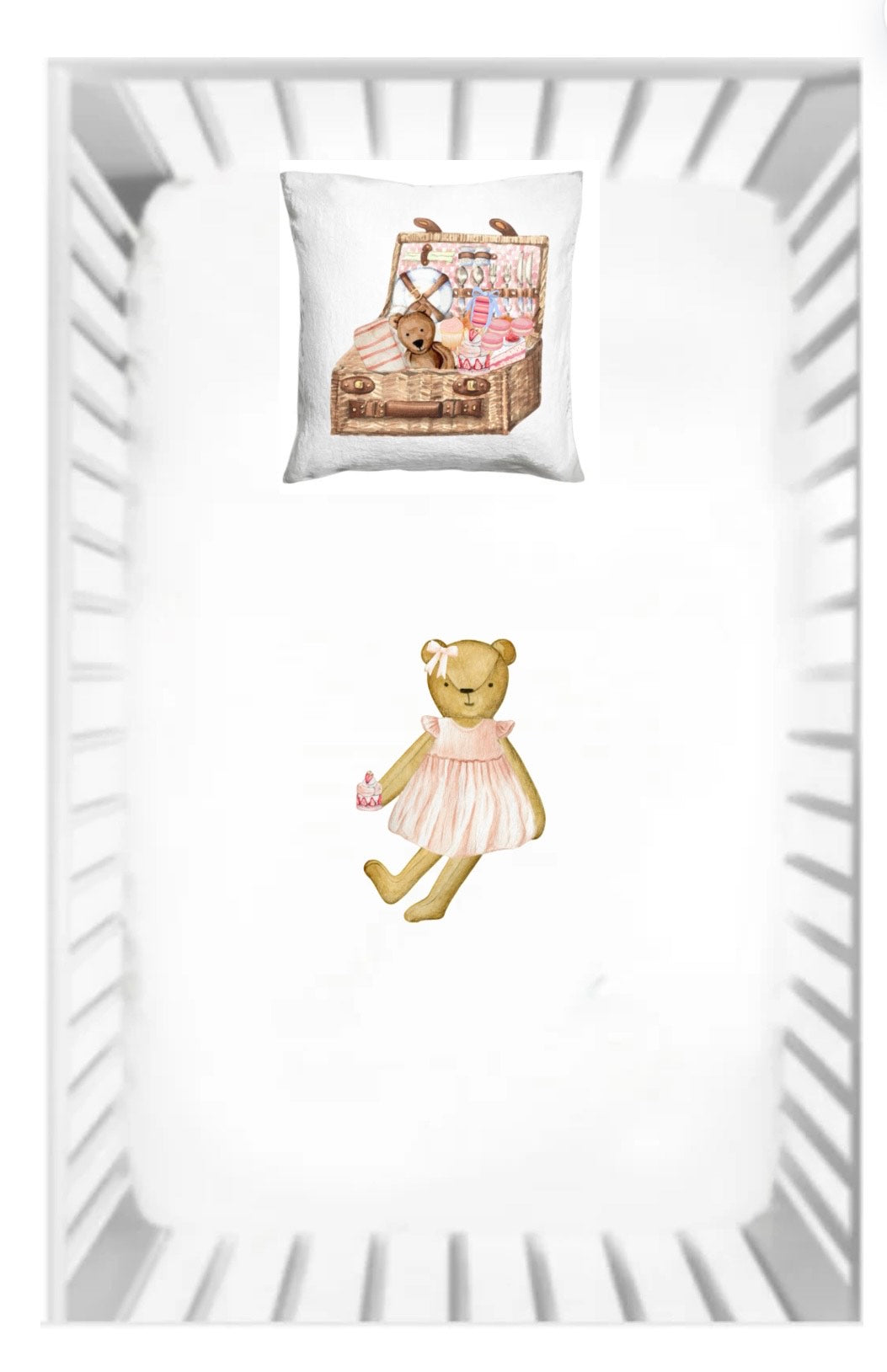 High Tea Time Fitted Crib Sheet and Pillow Case