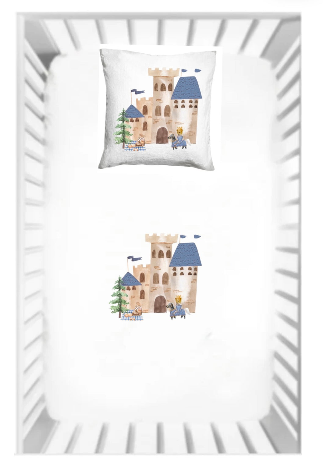 Prince's Castle Fitted Crib Sheet and Pillow Case