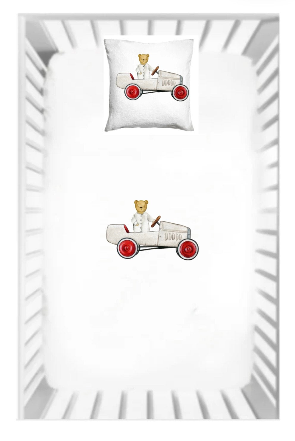 Teddy Bear Travel Dreams Fitted Crib Sheet and Pillow Case