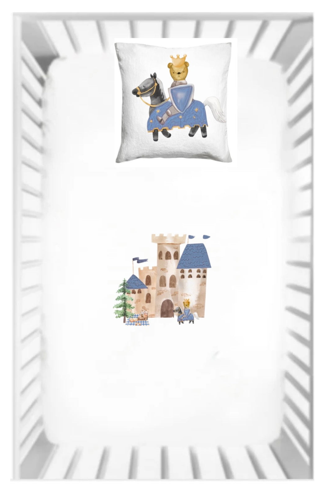 Knight Fitted Crib Sheet and Pillow Case