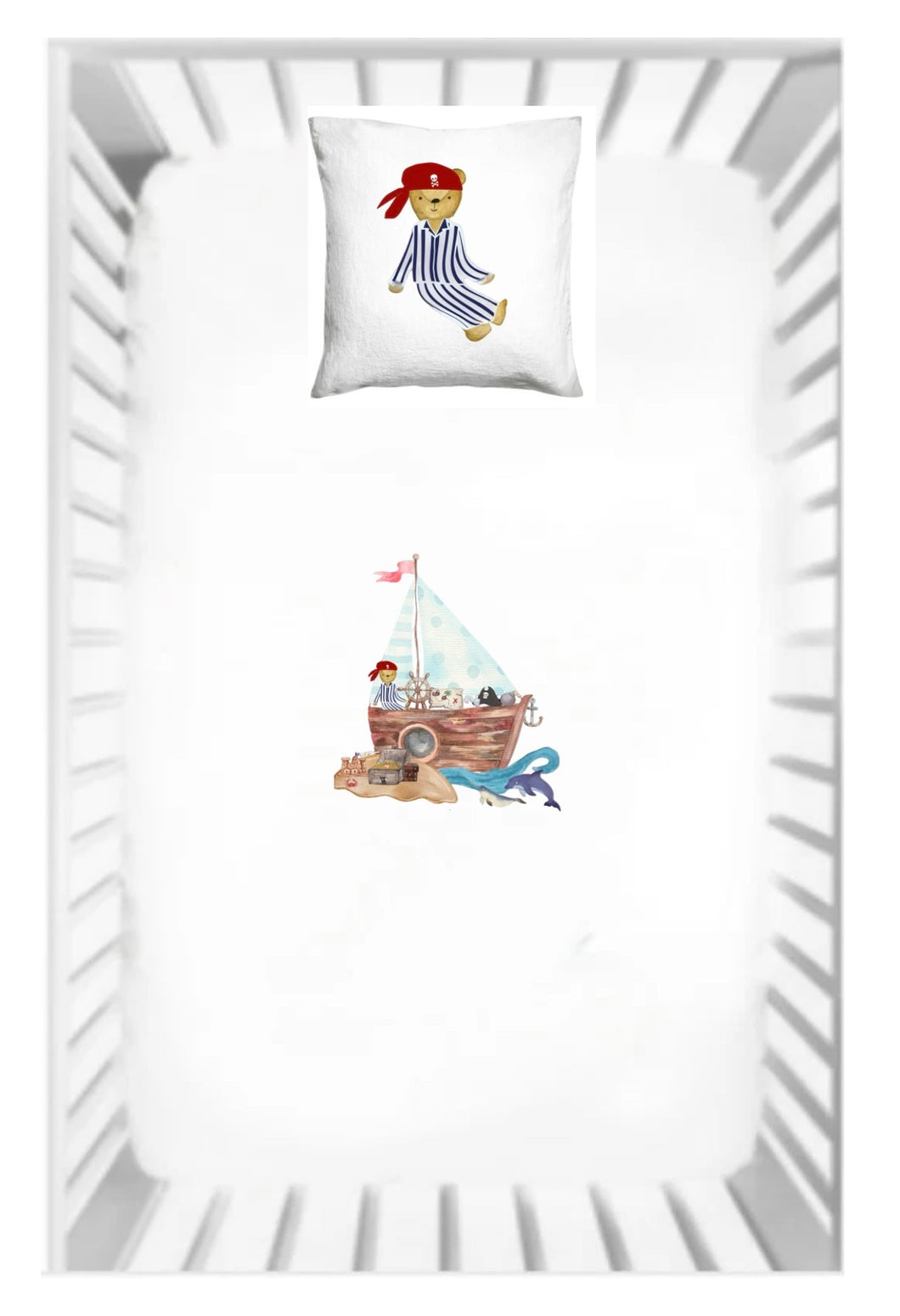 Sail Away To Dream Land Fitted Crib Sheet and Pillow Case