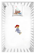 Load image into Gallery viewer, Pirate Bear Fitted Crib Sheet and Pillow Case
